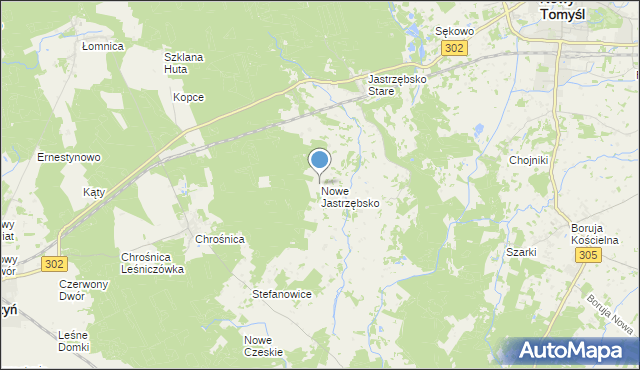 mapa Nowe Jastrzębsko, Nowe Jastrzębsko na mapie Targeo